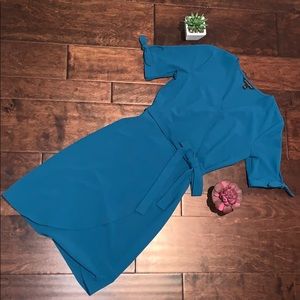 Banana Republic Teal Wrap Dress size 2